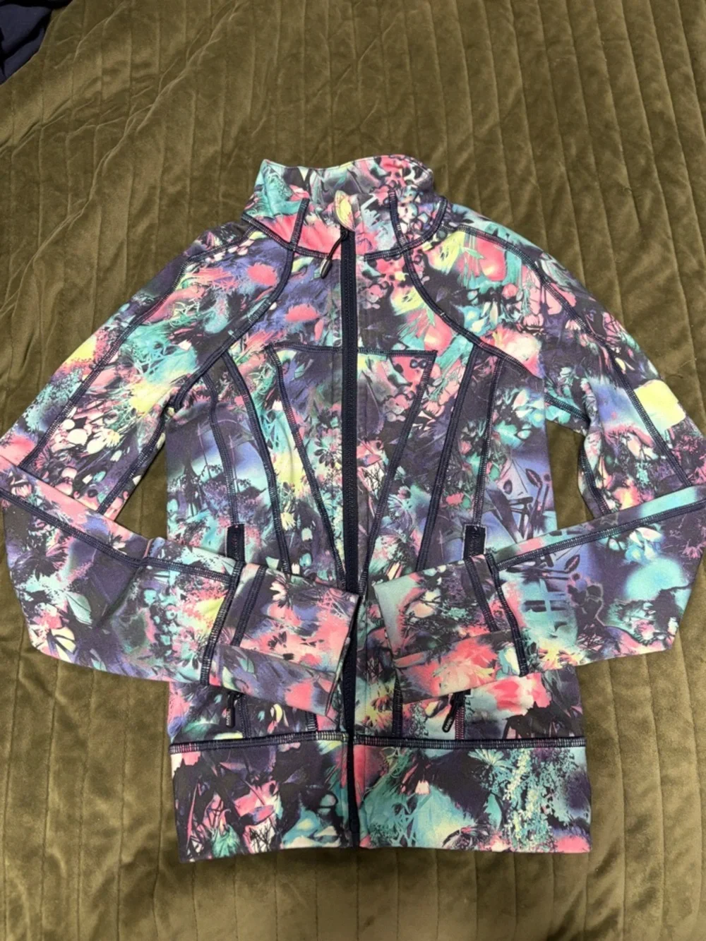 Girls Multicolor Printed Zip-Up Jacket Sz 6 Ivivva by Lululemon